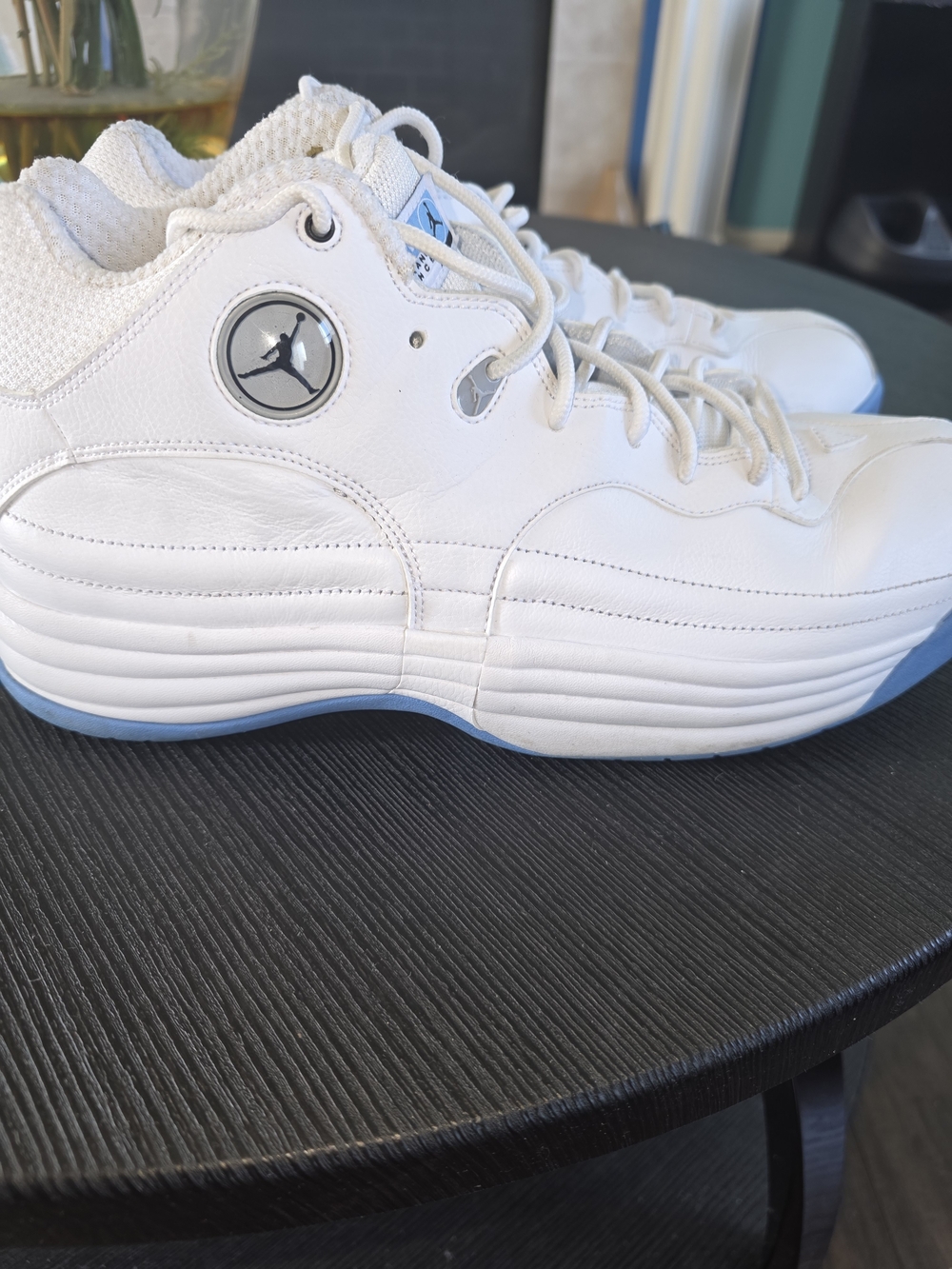 Air Jordan Men's White and Light Blue Basketball Shoes